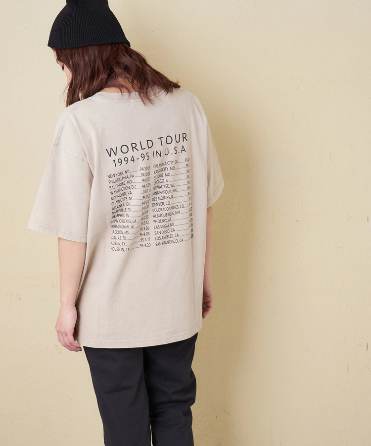 CUBE SUGAR(キューブシュガー) |【春新作】21/-OE天竺 パウダー加工 ツアーTシャツ