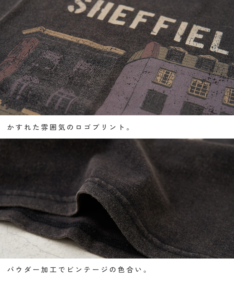 CUBE SUGAR(キューブシュガー) |【春新作】21/-OE天竺 パウダー加工 袖フリル Tシャツ