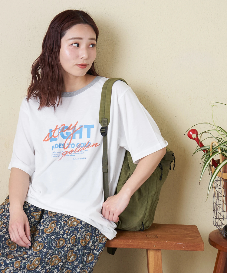 CUBE SUGAR(キューブシュガー) |【春夏新作】30/-TC天竺 片染 ロゴ Tシャツ