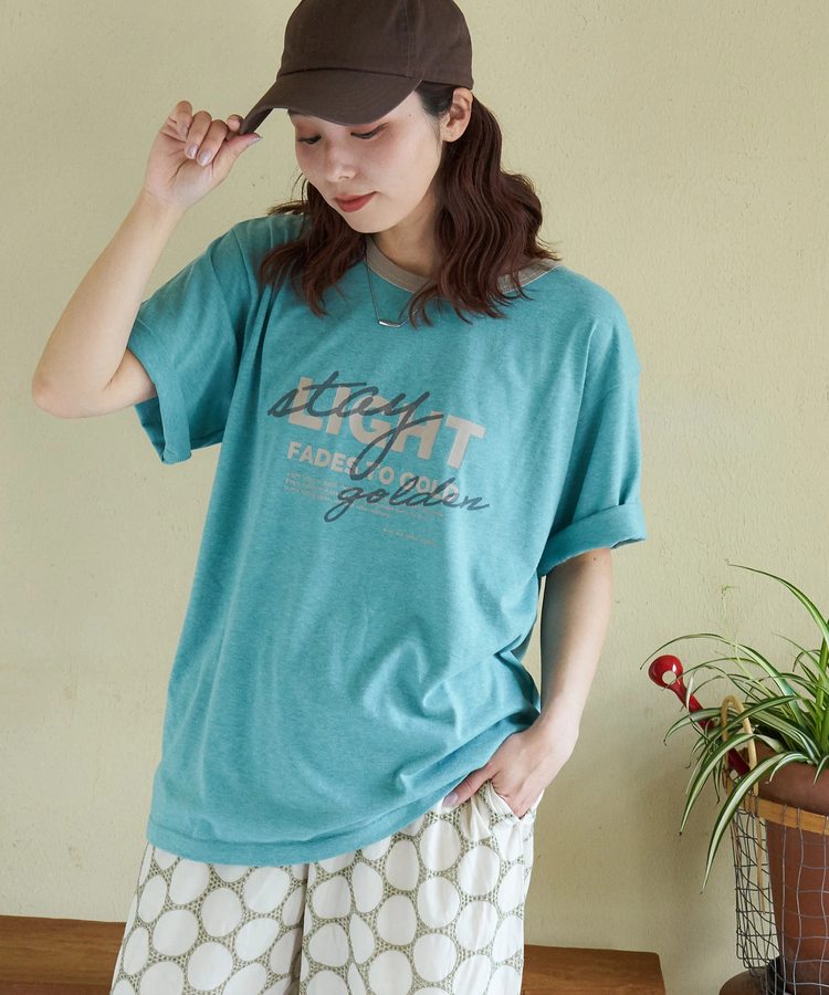 CUBE SUGAR(キューブシュガー) |【春夏新作】30/-TC天竺 片染 ロゴ Tシャツ