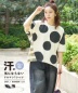 【春夏新作】21/-OE天竺 ドット / ボーダー プリント 汗染み防止加工 Tシャツ
