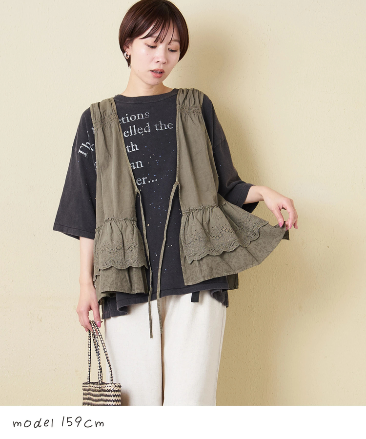 CUBE SUGAR(キューブシュガー) |【春新作】18/-トンプキン天竺 ケミカル加工 ペンキ飛ばし プリント Tシャツ