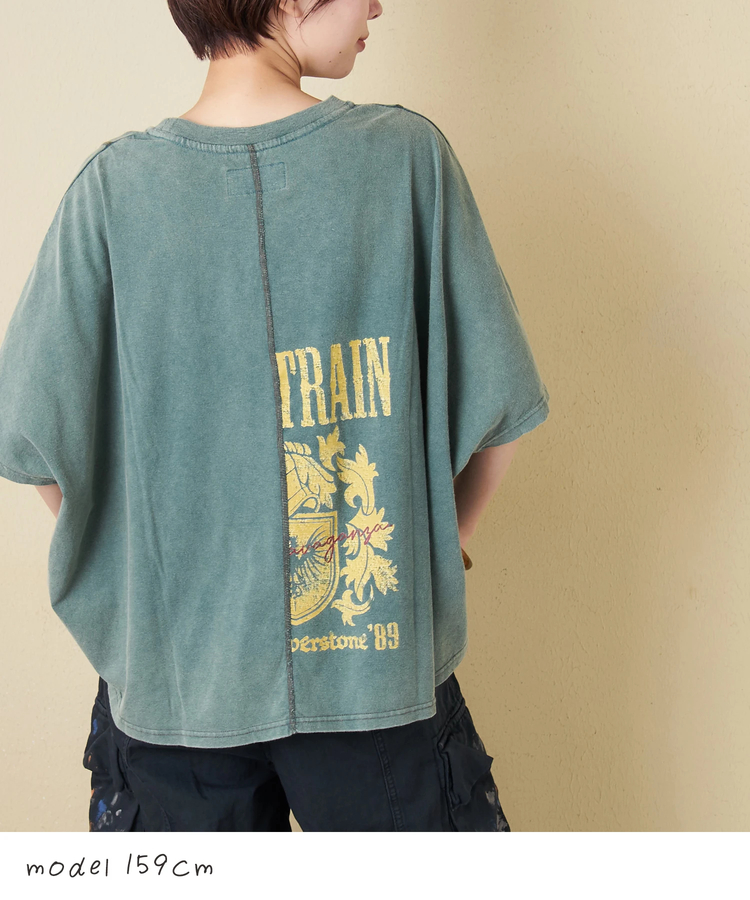 CUBE SUGAR(キューブシュガー) |【春新作】18/-トンプキン天竺 ケミカル加工 リメイク風 切替 ヤッコ Tシャツ