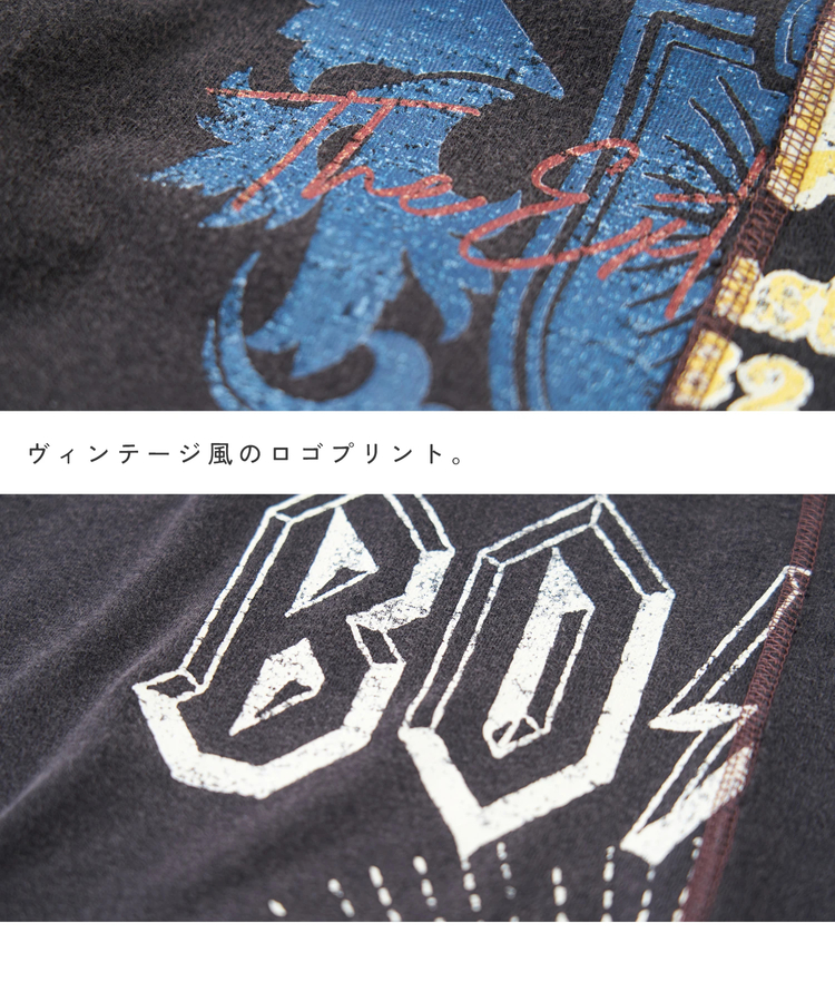 CUBE SUGAR(キューブシュガー) |【春新作】18/-トンプキン天竺 ケミカル加工 リメイク風 切替 ヤッコ Tシャツ