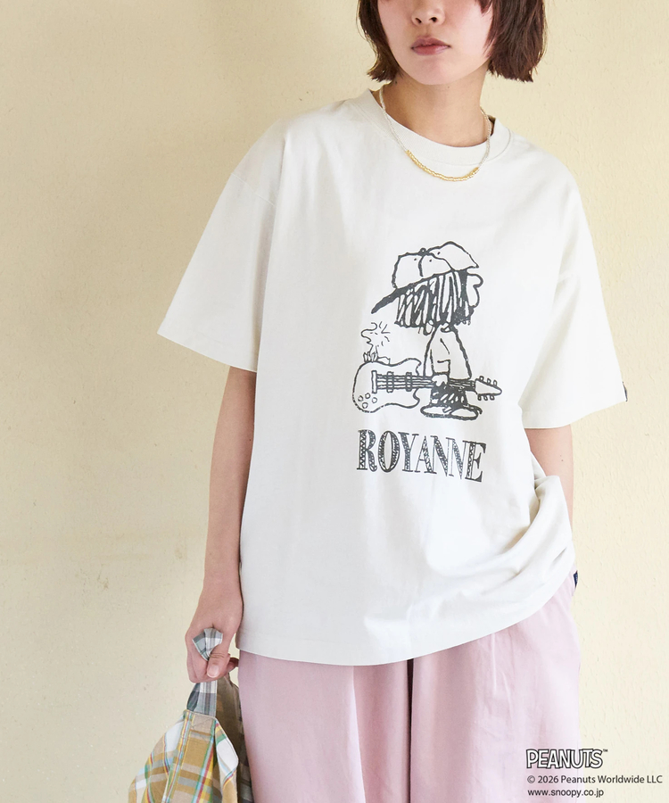 CUBE SUGAR(キューブシュガー) |【春新作】PEANUTS ( ピーナッツ ) 21/-OE天竺 Royanne プリント Tシャツ