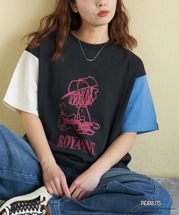 CUBE SUGAR(キューブシュガー) |【春新作】PEANUTS ( ピーナッツ ) 21/-OE天竺 Royanne プリント Tシャツ
