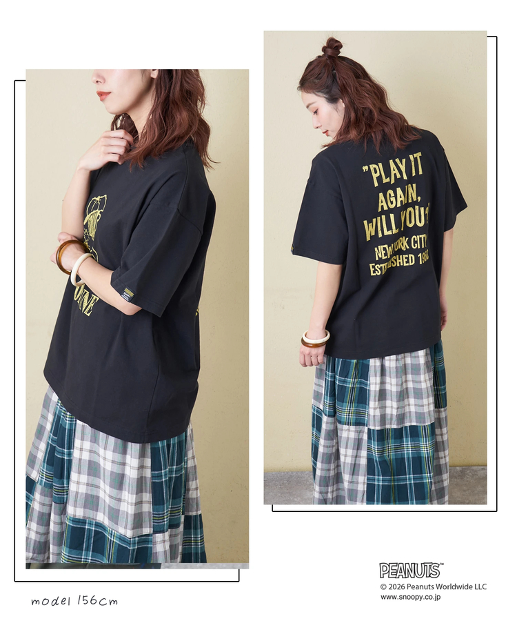 CUBE SUGAR(キューブシュガー) |【春新作】PEANUTS ( ピーナッツ ) 21/-OE天竺 Royanne プリント Tシャツ