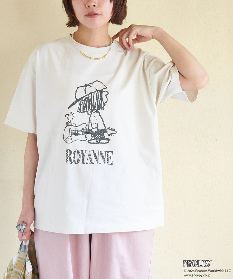 CUBE SUGAR(キューブシュガー) |【春新作】PEANUTS ( ピーナッツ ) 21/-OE天竺 Royanne プリント Tシャツ