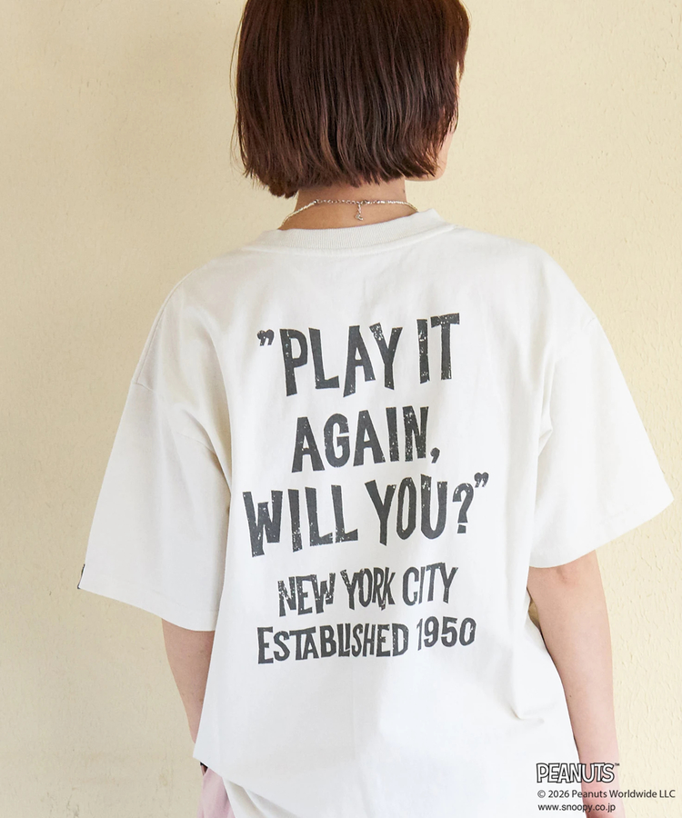 CUBE SUGAR(キューブシュガー) |【春新作】PEANUTS ( ピーナッツ ) 21/-OE天竺 Royanne プリント Tシャツ