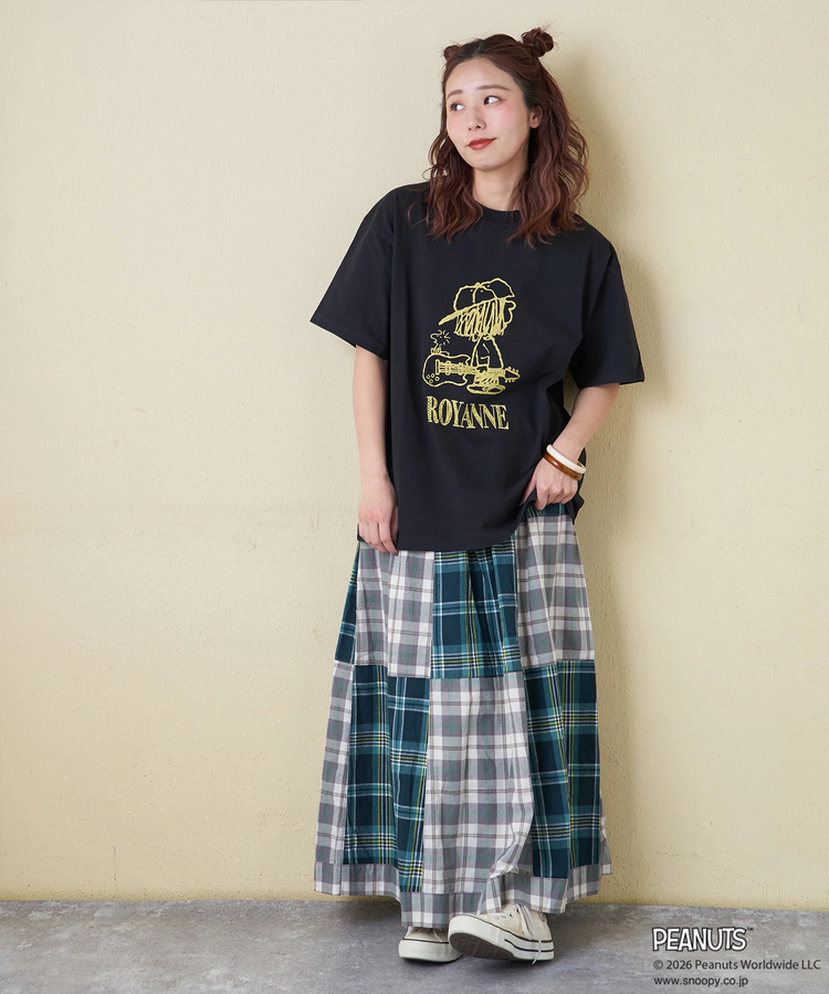 CUBE SUGAR(キューブシュガー) |【春新作】PEANUTS ( ピーナッツ ) 21/-OE天竺 Royanne プリント Tシャツ