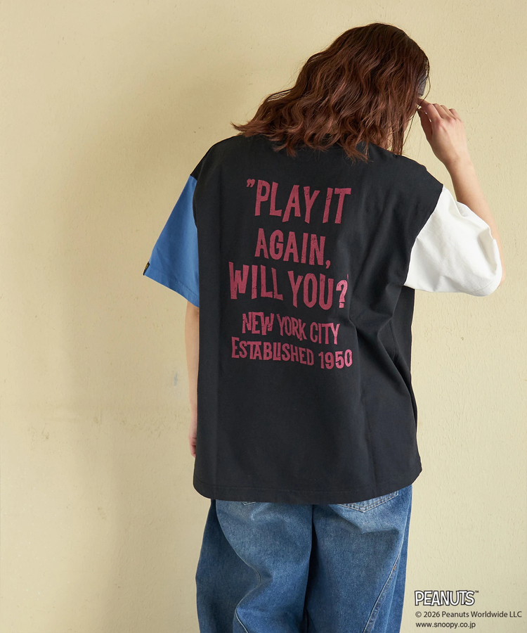 CUBE SUGAR(キューブシュガー) |【春新作】PEANUTS ( ピーナッツ ) 21/-OE天竺 Royanne プリント Tシャツ