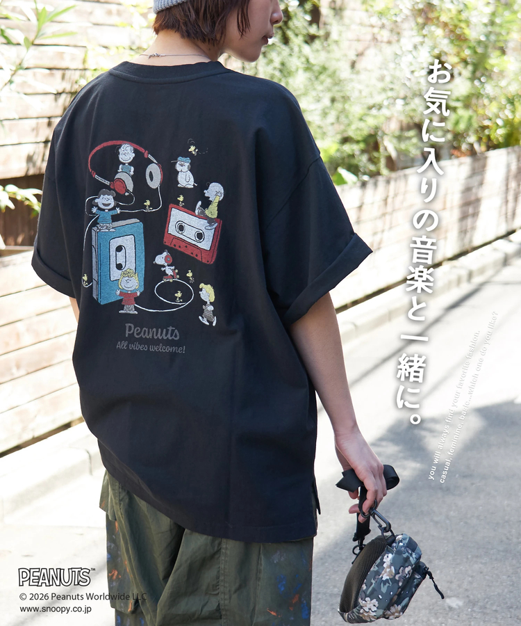 CUBE SUGAR(キューブシュガー) |PEANUTS ( ピーナッツ ) 21/-OE天竺 ミュージック Tシャツ