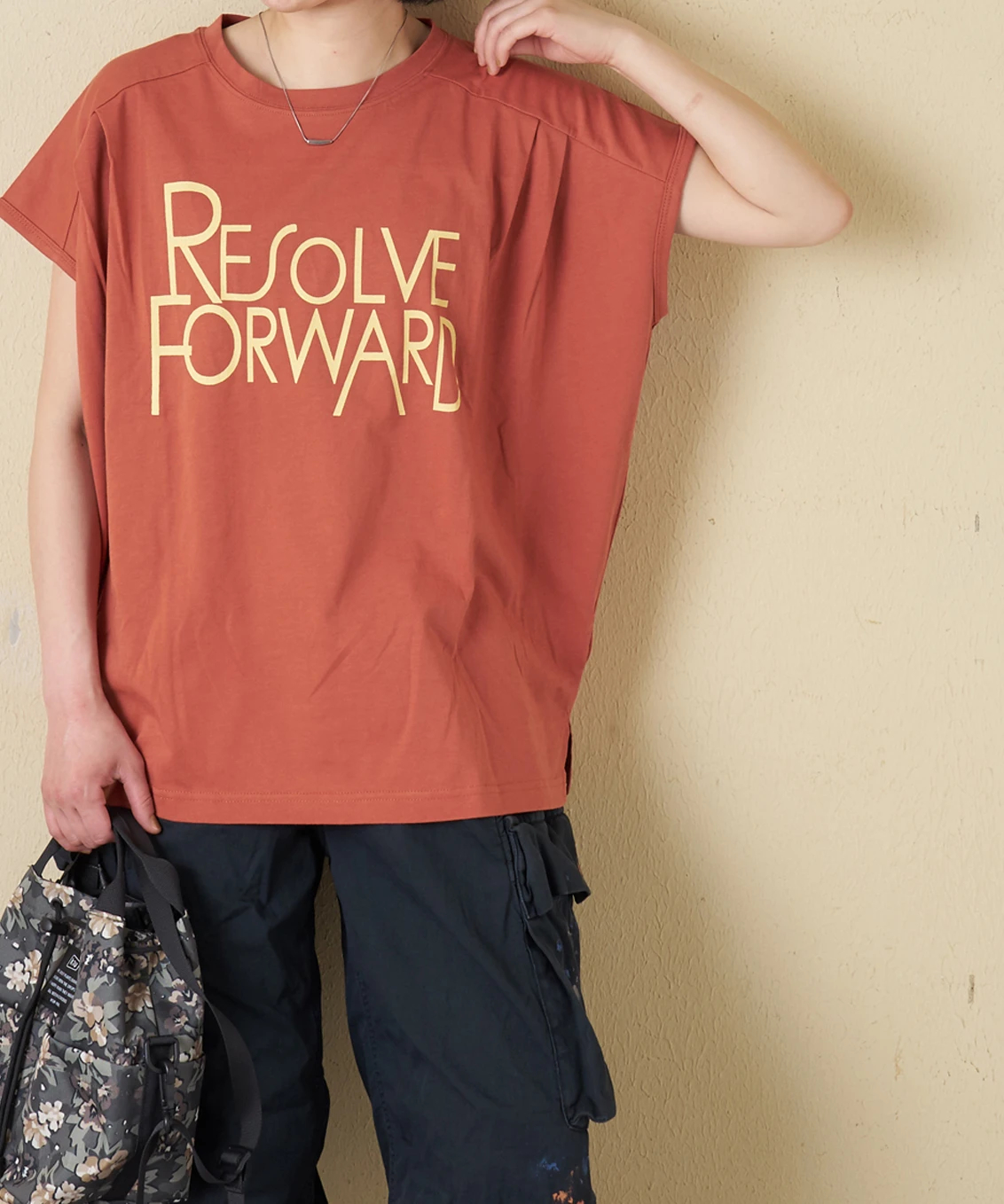 春夏新作】接触冷感 天竺 タック入り フレンチスリーブ Tシャツ