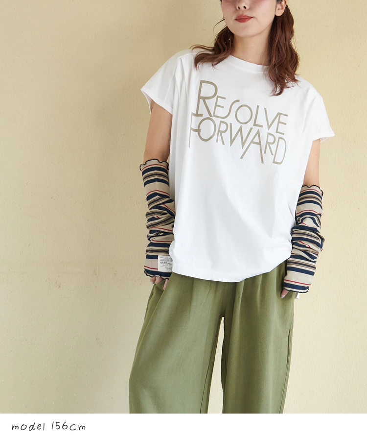 CUBE SUGAR(キューブシュガー) |【春新作】接触冷感 天竺 タック入り フレンチスリーブ Tシャツ