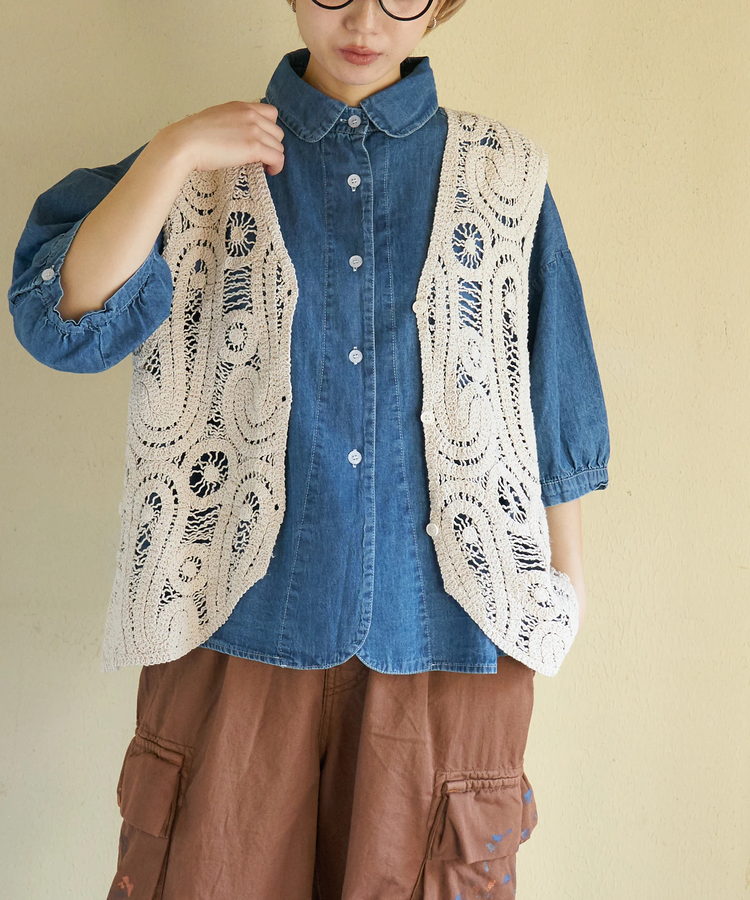 CUBE SUGAR(キューブシュガー) |【春新作】レース Vネック ベスト