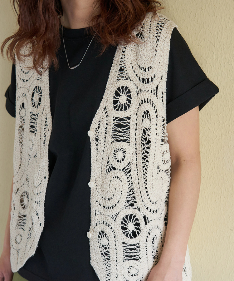 CUBE SUGAR(キューブシュガー) |【春新作】レース Vネック ベスト