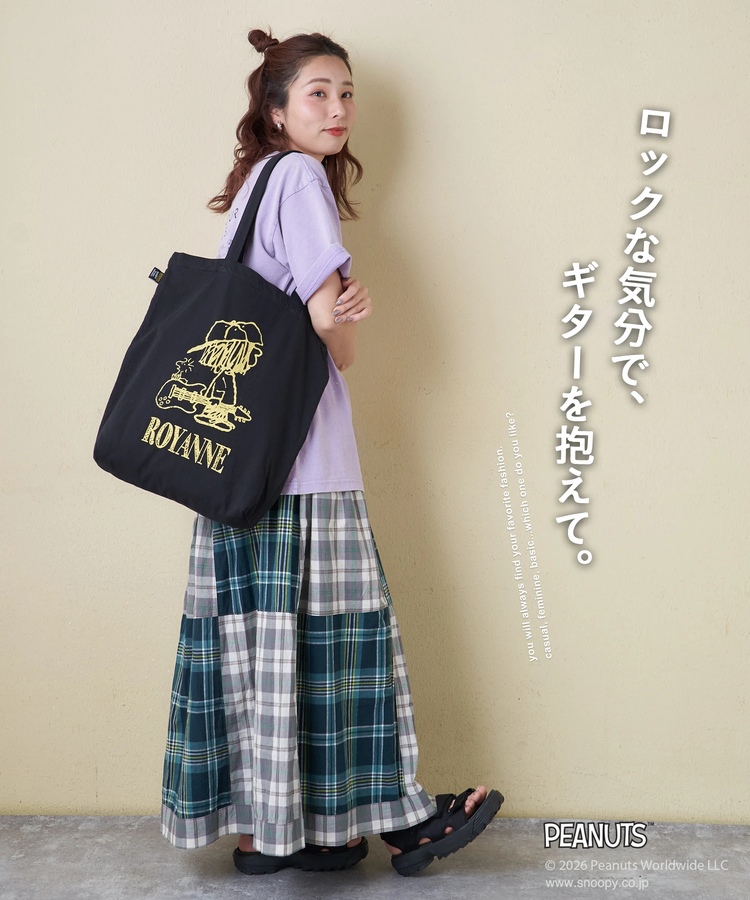 CUBE SUGAR(キューブシュガー) |【春新作】PEANUTS ( ピーナッツ ) 21/-OE天竺 Royanneトートバッグ