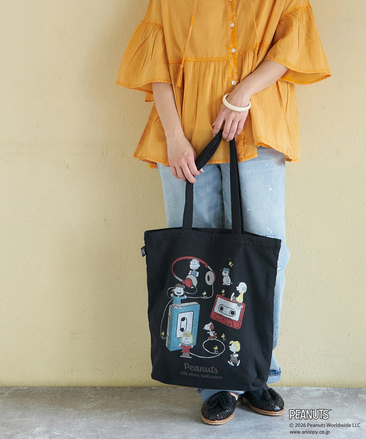 CUBE SUGAR(キューブシュガー) |【春新作】PEANUTS ( ピーナッツ ) 21/-OE天竺 ミュージック トートバッグ