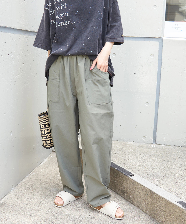 CUBE SUGAR(キューブシュガー) |【春夏新作】ストレッチ ツイル イージー ベイカーパンツ