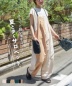 【夏新作】コットン ボイル サイドポケット サロペット パンツ