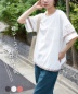 【春夏新作】26/-OE天竺 レース 切替 ラグラン プルオーバー Tシャツ