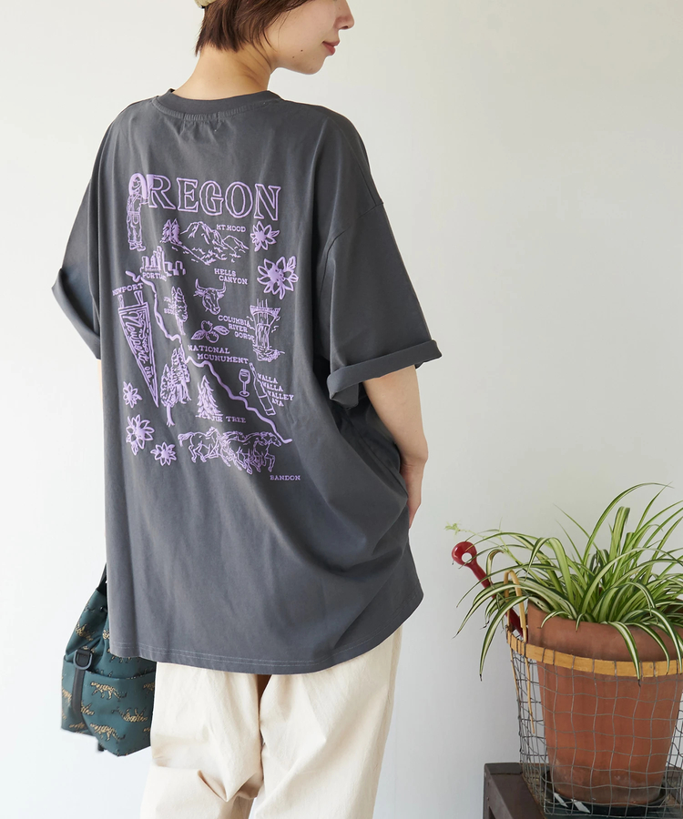 CUBE SUGAR(キューブシュガー) |【春夏新作】26/-天竺 発泡プリント ビッグTシャツ