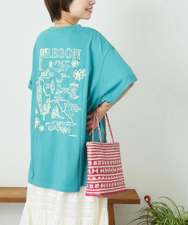 CUBE SUGAR(キューブシュガー) |【春夏新作】26/-天竺 発泡プリント ビッグTシャツ