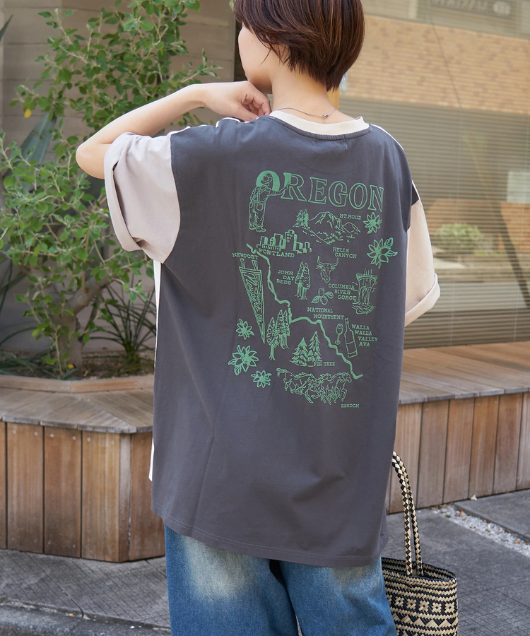 CUBE SUGAR(キューブシュガー) |【春夏新作】26/-天竺 発泡プリント ビッグTシャツ