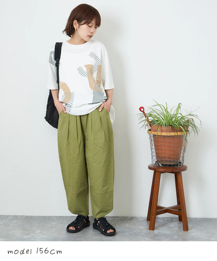 CUBE SUGAR(キューブシュガー) |【春夏新作】21/-OE天竺 ランダム ロゴ プリント Tシャツ