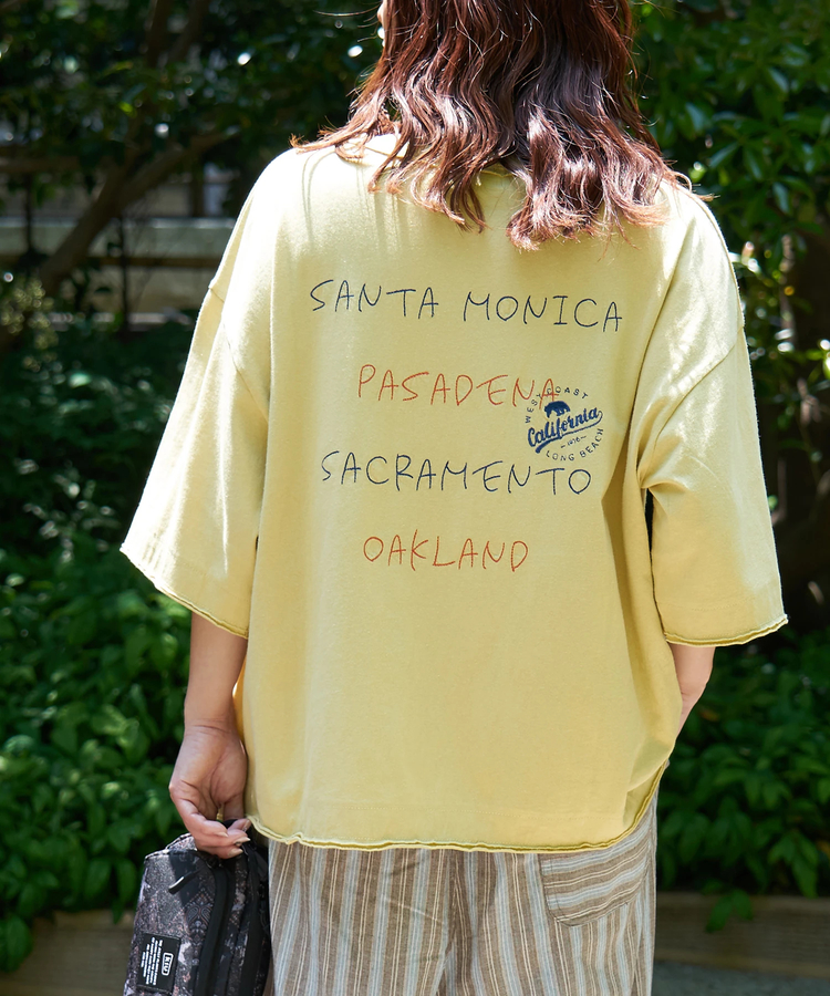 CUBE SUGAR(キューブシュガー) |【春夏新作】21/-OE天竺 バッグ 刺繍 ポケット Tシャツ
