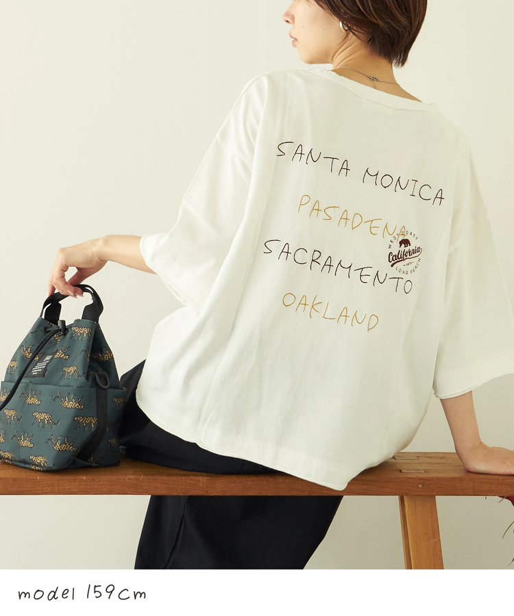 CUBE SUGAR(キューブシュガー) |【春夏新作】21/-OE天竺 バッグ 刺繍 ポケット Tシャツ