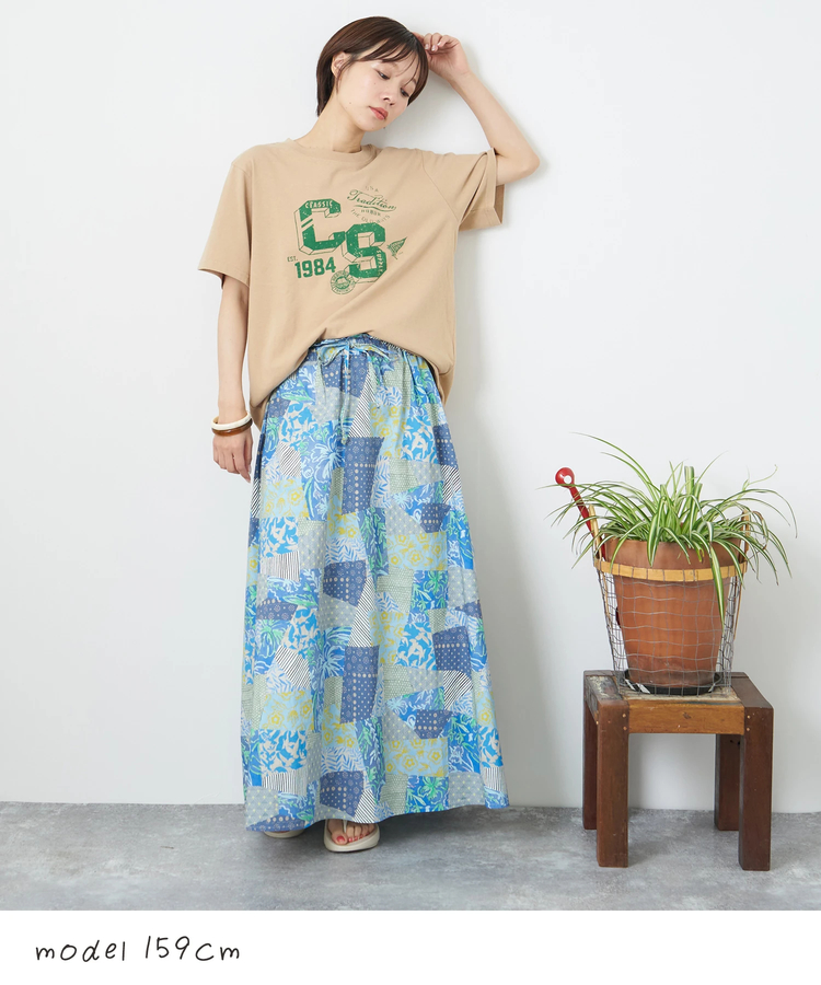 CUBE SUGAR(キューブシュガー) |【夏新作】21/-OE天竺 カレッジ プリント Tシャツ