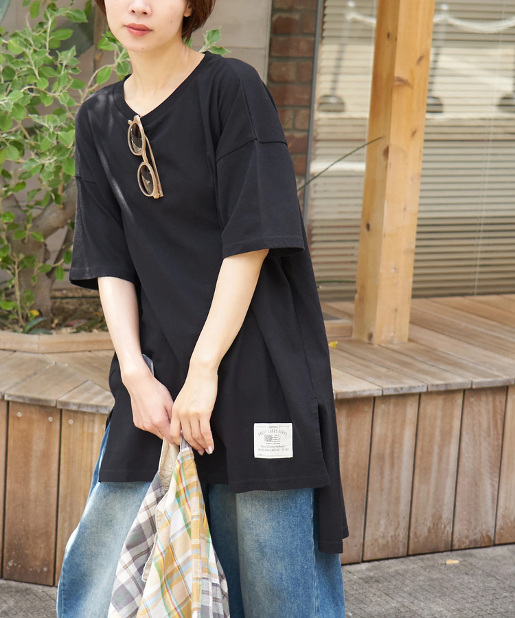 CUBE SUGAR(キューブシュガー) |【夏新作】21/-OE天竺 変形 チュニック Tシャツ