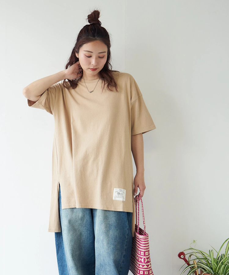 CUBE SUGAR(キューブシュガー) |【夏新作】21/-OE天竺 変形 チュニック Tシャツ