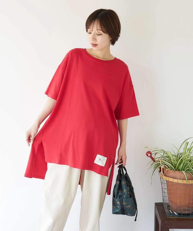 CUBE SUGAR(キューブシュガー) |【夏新作】21/-OE天竺 変形 チュニック Tシャツ