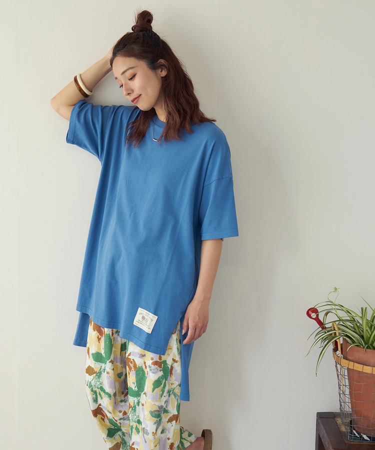 CUBE SUGAR(キューブシュガー) |【夏新作】21/-OE天竺 変形 チュニック Tシャツ