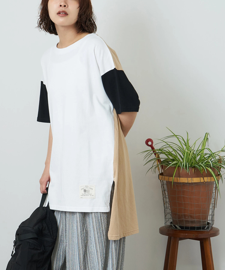 CUBE SUGAR(キューブシュガー) |【夏新作】21/-OE天竺 変形 チュニック Tシャツ