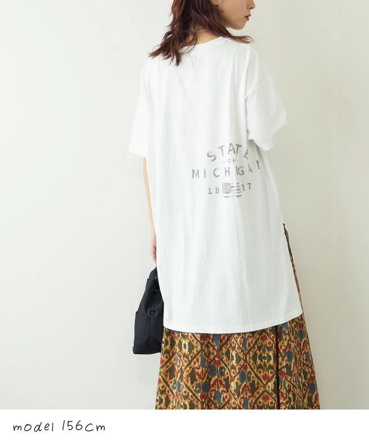 春夏新作】21/-OE天竺 変形 チュニック Tシャツ｜ファッション通販