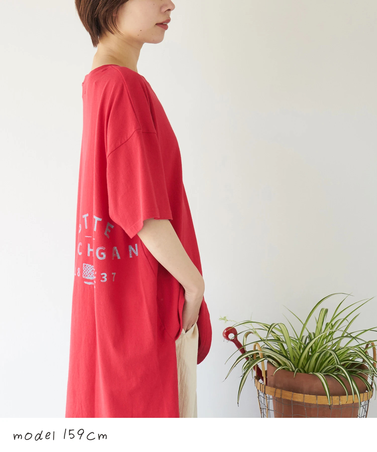 CUBE SUGAR(キューブシュガー) |【夏新作】21/-OE天竺 変形 チュニック Tシャツ