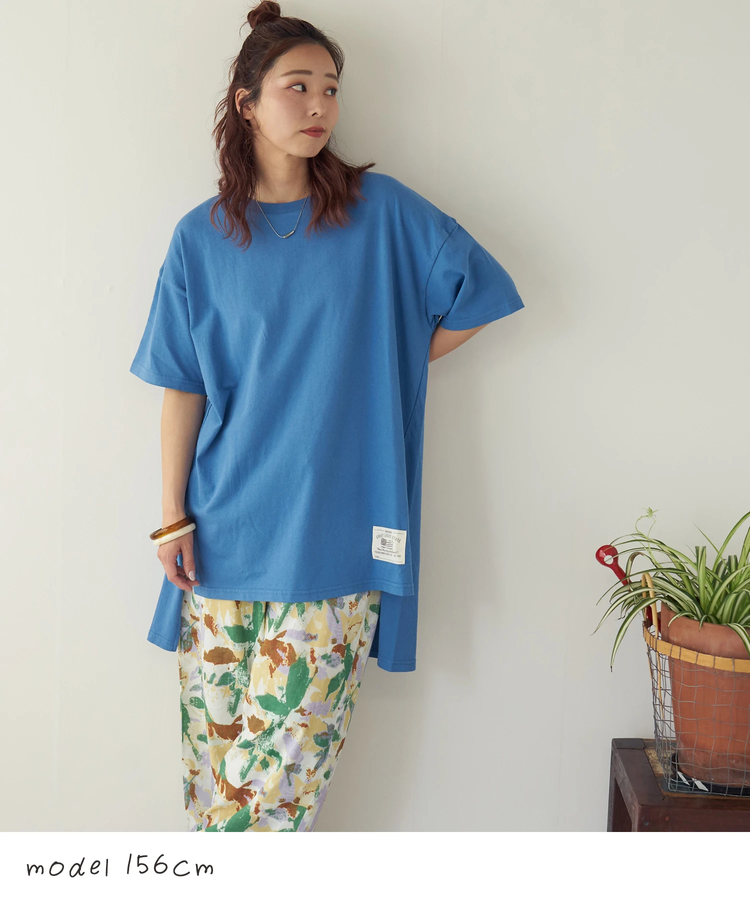春夏新作】21/-OE天竺 変形 チュニック Tシャツ｜ファッション通販