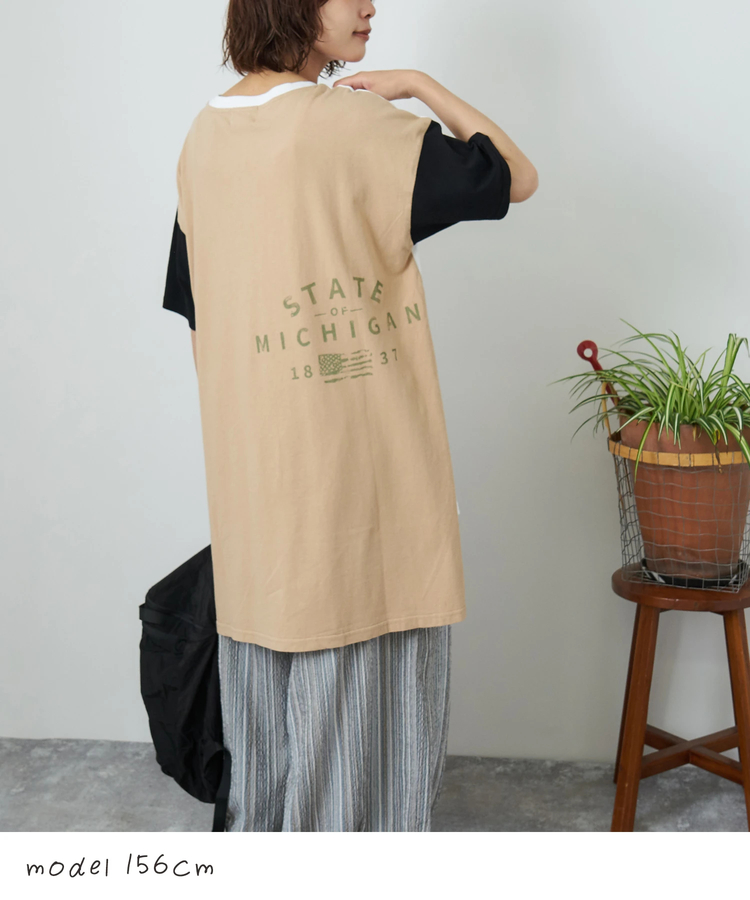 CUBE SUGAR(キューブシュガー) |【夏新作】21/-OE天竺 変形 チュニック Tシャツ