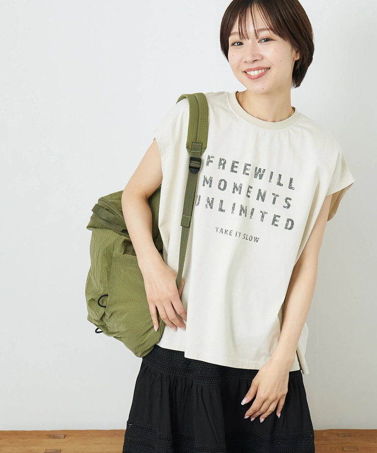 CUBE SUGAR(キューブシュガー) |【春夏新作】26/-天竺 バック レースアップ ロゴ Tシャツ