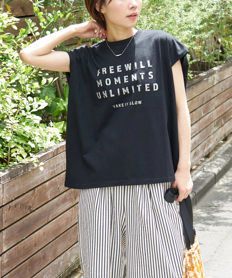 CUBE SUGAR(キューブシュガー) |【春夏新作】26/-天竺 バック レースアップ ロゴ Tシャツ