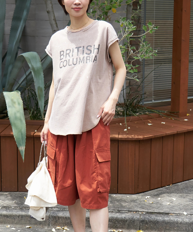 CUBE SUGAR(キューブシュガー) |【夏新作】21/-OE天竺 パウダー加工 カットオフ ノースリーブ Tシャツ