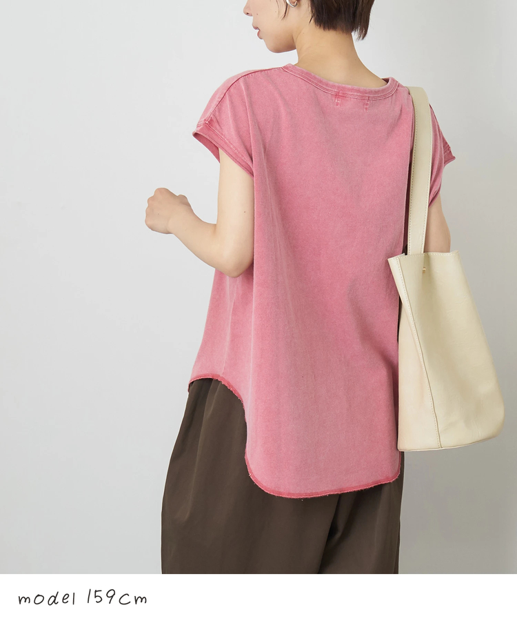 CUBE SUGAR(キューブシュガー) |【夏新作】21/-OE天竺 パウダー加工 カットオフ ノースリーブ Tシャツ