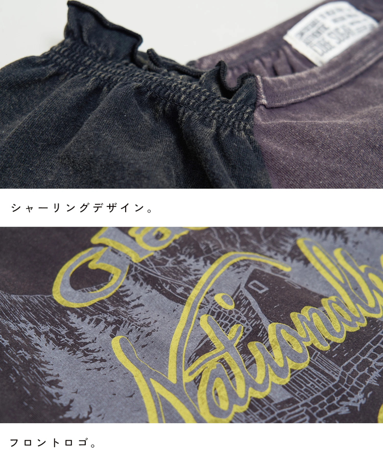 CUBE SUGAR(キューブシュガー) |【夏新作】21/-OE天竺 パウダー加工 ベルスリーブ Tシャツ