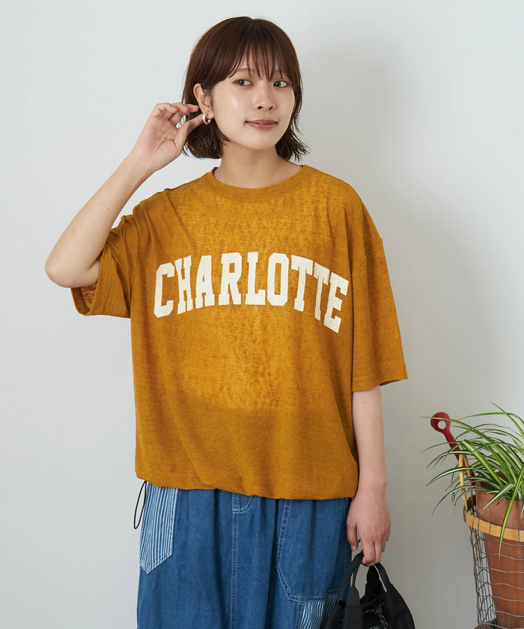 CUBE SUGAR(キューブシュガー) |【夏新作】シアー リブ ロゴプリント プルオーバー Tシャツ