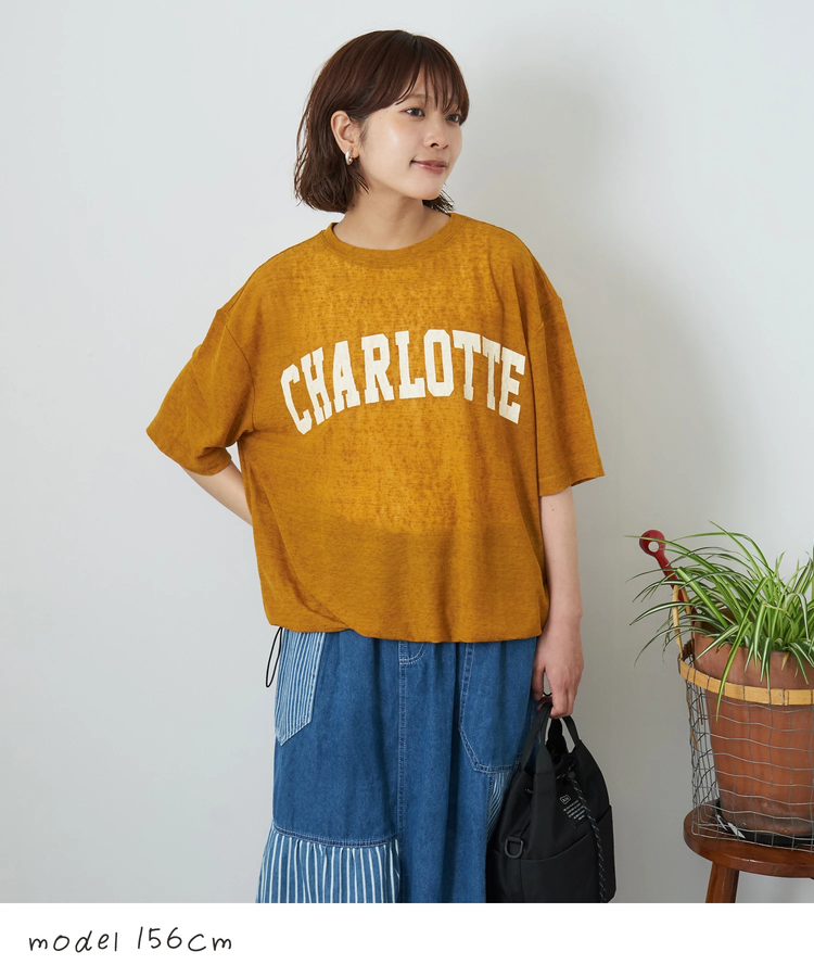 CUBE SUGAR(キューブシュガー) |【夏新作】シアー リブ ロゴプリント プルオーバー Tシャツ