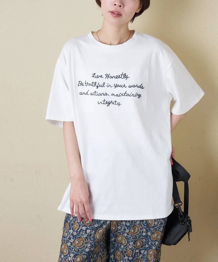 CUBE SUGAR(キューブシュガー) |【春夏新作】ロゴ 刺繍 ビッグTシャツ