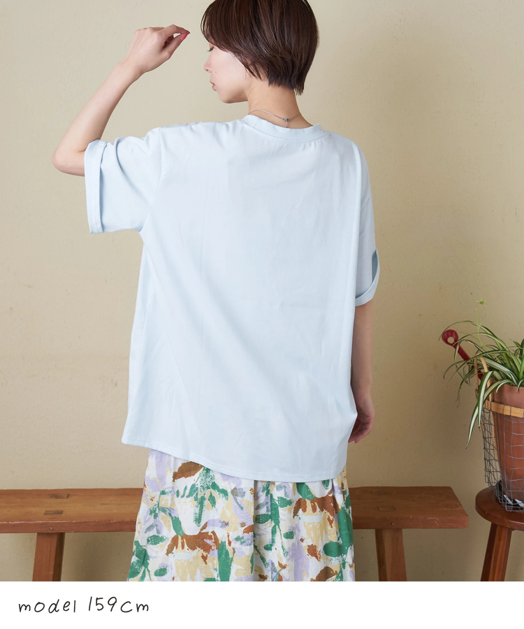 CUBE SUGAR(キューブシュガー) |【春夏新作】ロゴ 刺繍 ビッグTシャツ